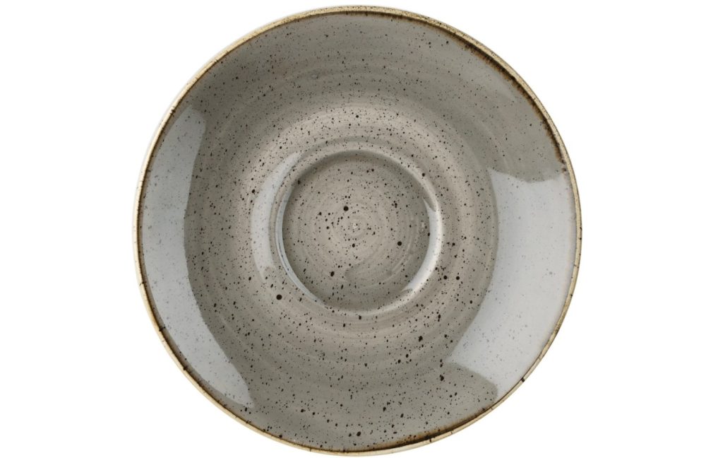 Churchill Cappuccino Untere Stonecast Peppercorn; 15.6 cm (Ø); grau/braun; rund; 12 Stück / Pack