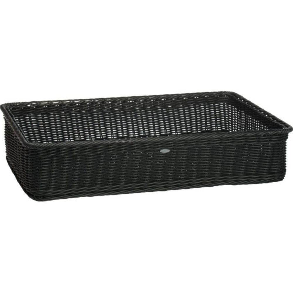 Korb rechteckig mit Metallrahmen, schwarz, 60x40x13cm