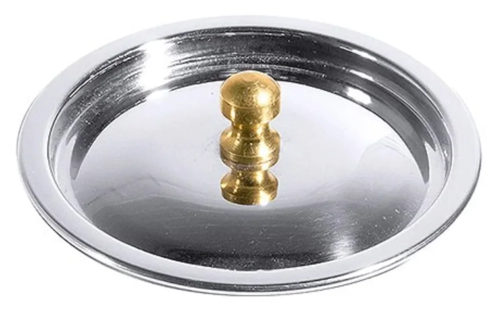 Deckel ø8.5cm Edelstahl mit Messinggriff