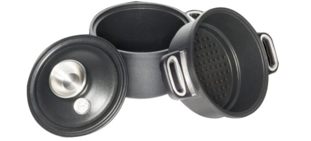 Set Topf wasserloses Kochen D24cm, Deckel, Dünster
