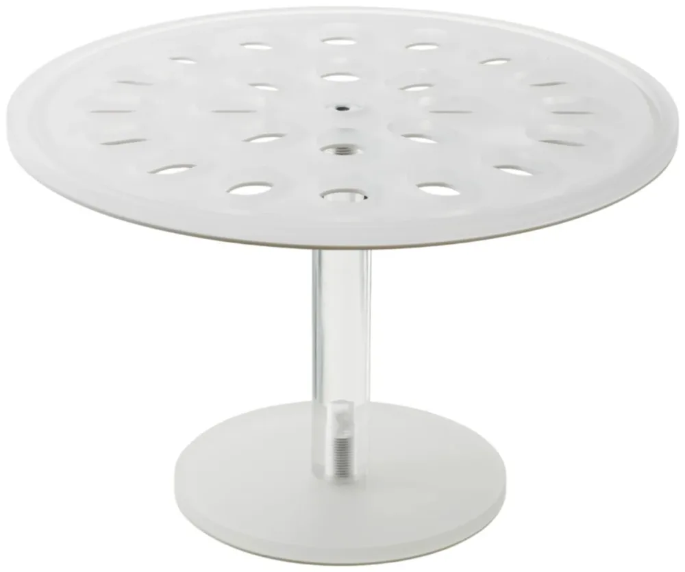 Mealplak Tortenplatte auf Fuss D33cm H21cm Nacryl weiss
