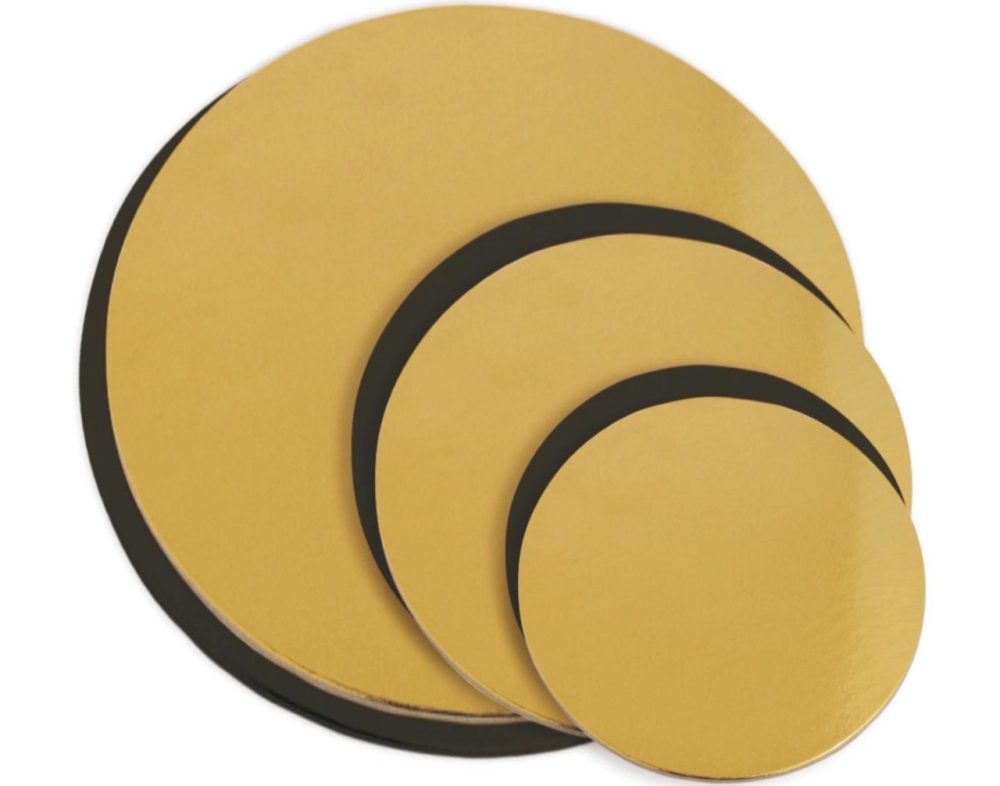 6er Set Untersetzer für Kuchen gold/schwarz D14/ 18/ 22cm