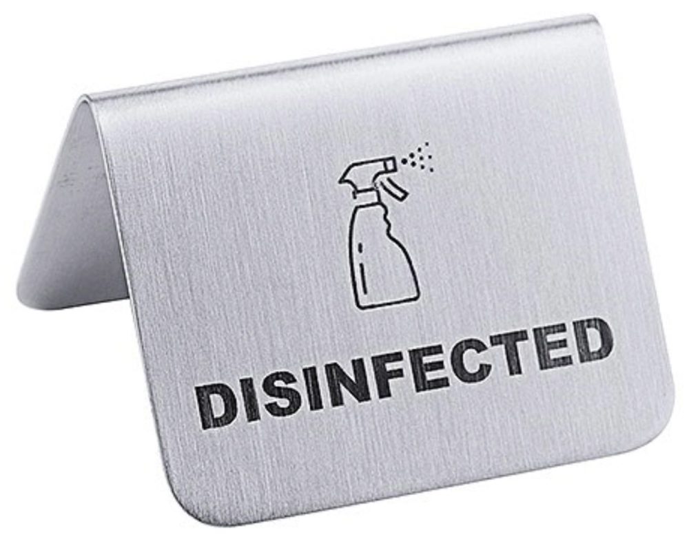 Aufsteller Desinfected 18/10