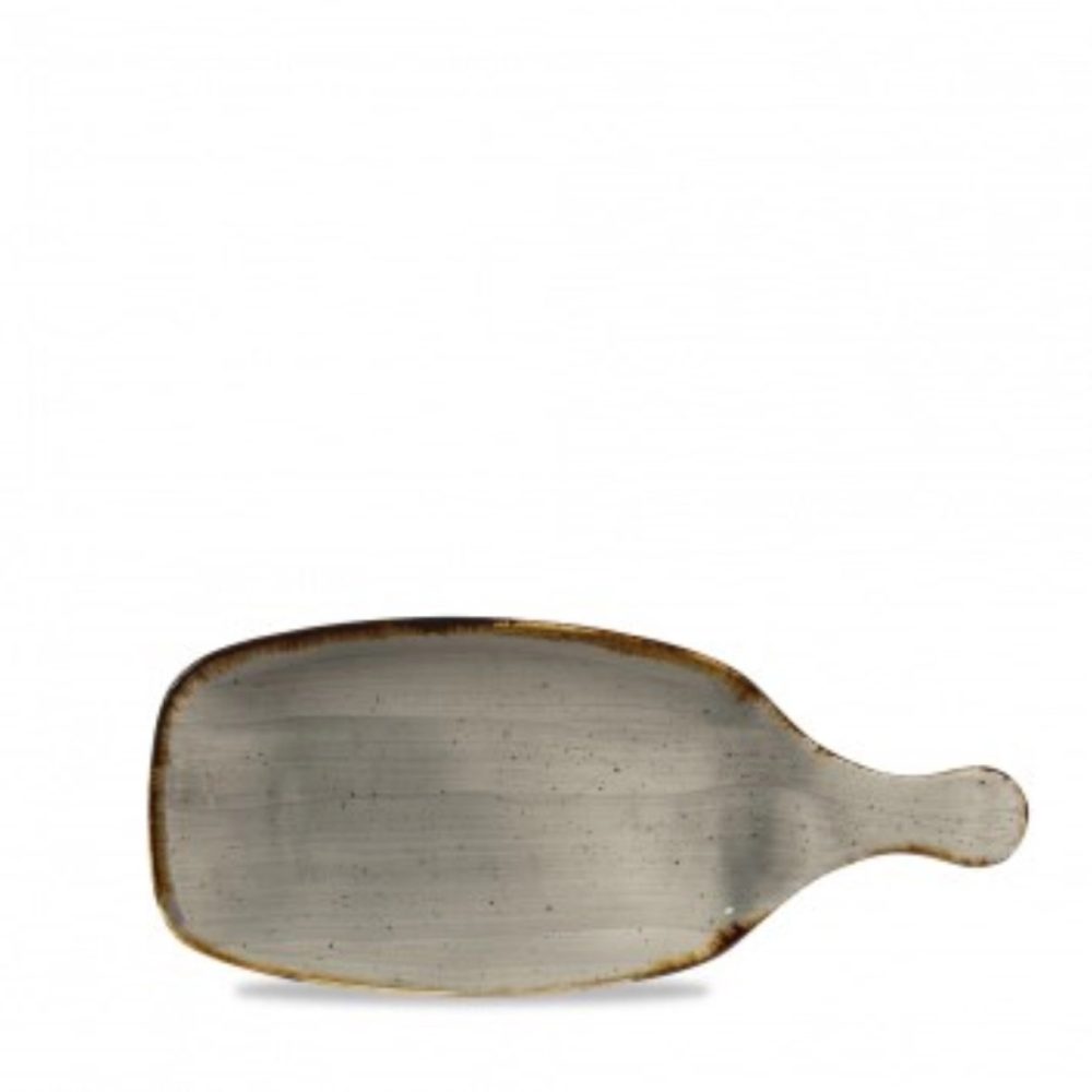 Churchill Platte Stonecast Peppercorn mit Griff; 12.3x28.4 cm (LxB); grau/braun; rechteckig; 6 Stück / Pack