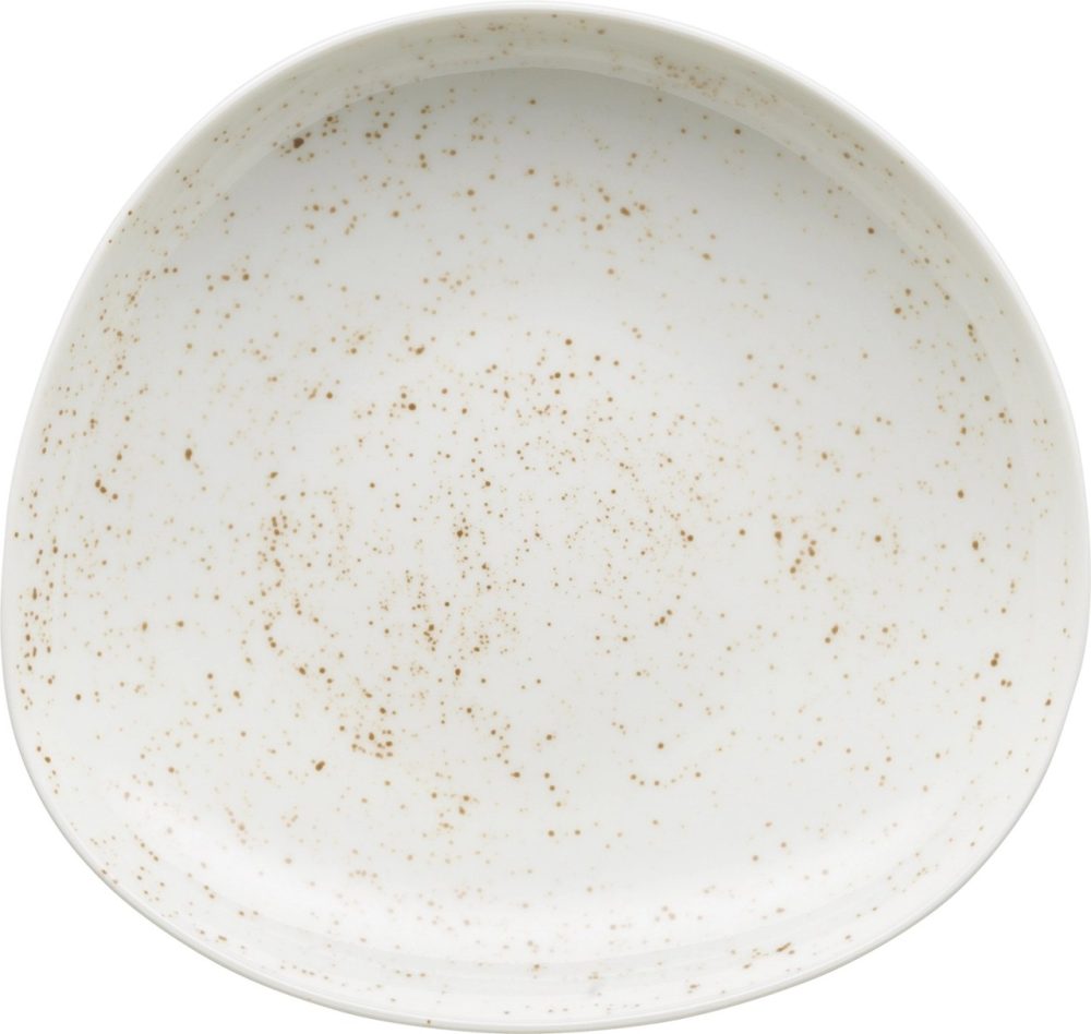Pottery Unique white Teller tief asymmetrisch coupe 16cm