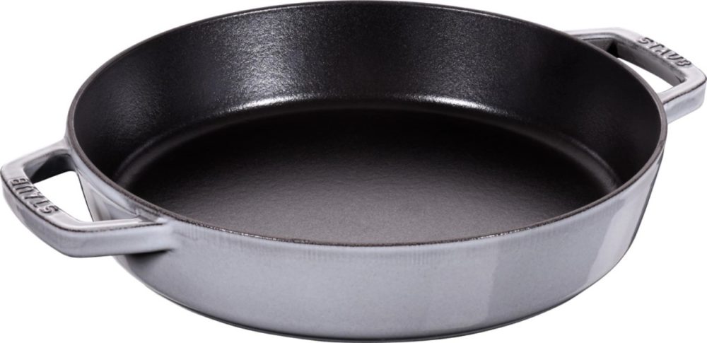 Bratpfanne mit 2 Griffen 20cm, Graphit-Grau, Gusseisen