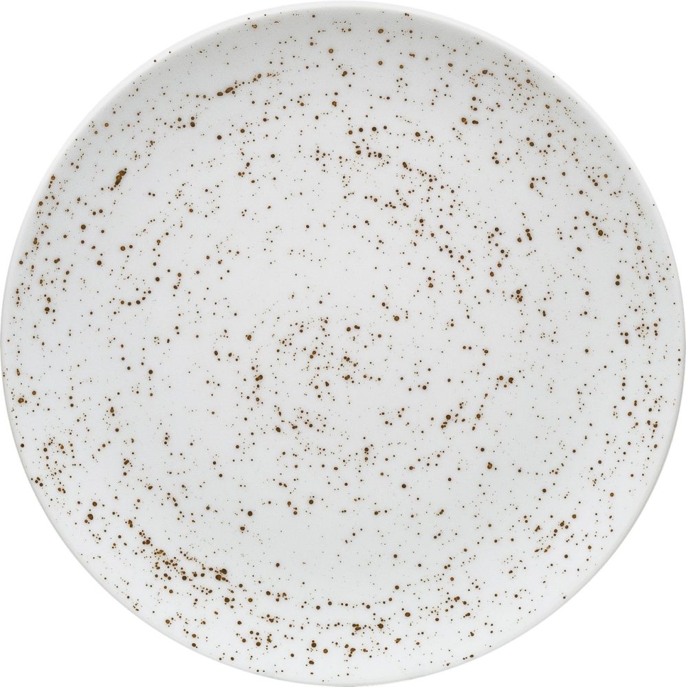 Pottery Unique white Teller flach rund coupe 17cm