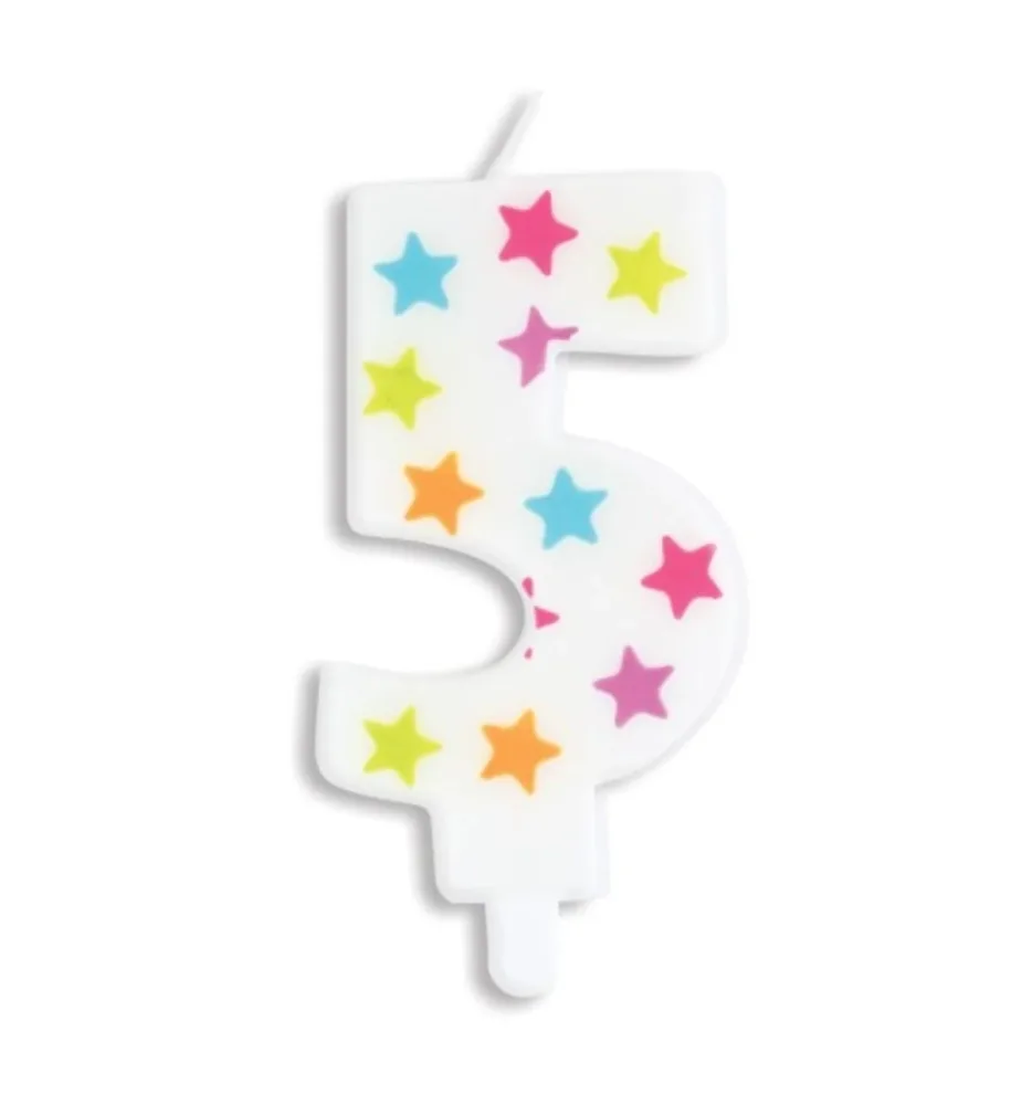 Kerze Nummer 5 Sterne