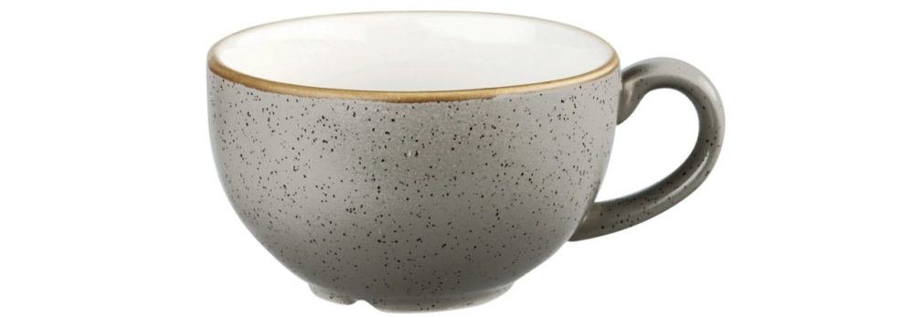 Churchill Cappuccino Tasse Stonecast Peppercorn; 227 ml, 9.5x5.5 cm (ØxH); grau/braun; rund; 12 Stück / Pack