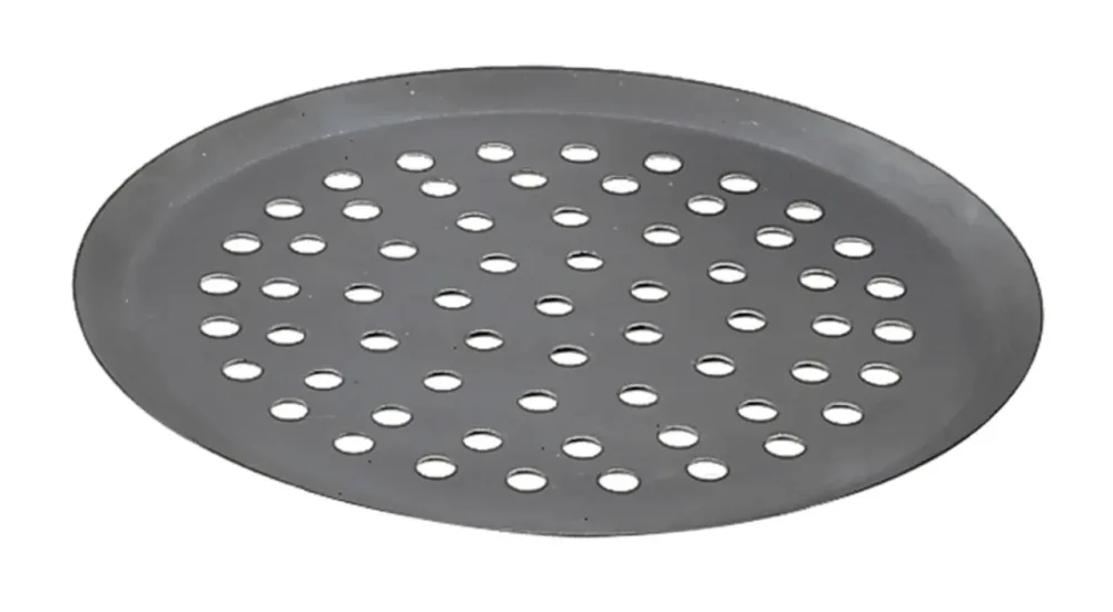 Pizzablech rund gelocht D: 24cm Blaustahl