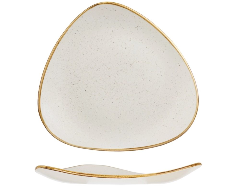 Churchill Teller Stonecast Barley White dreieckig; 26.5 cm (B); weiss/braun; dreieckig; 12 Stück / Pack