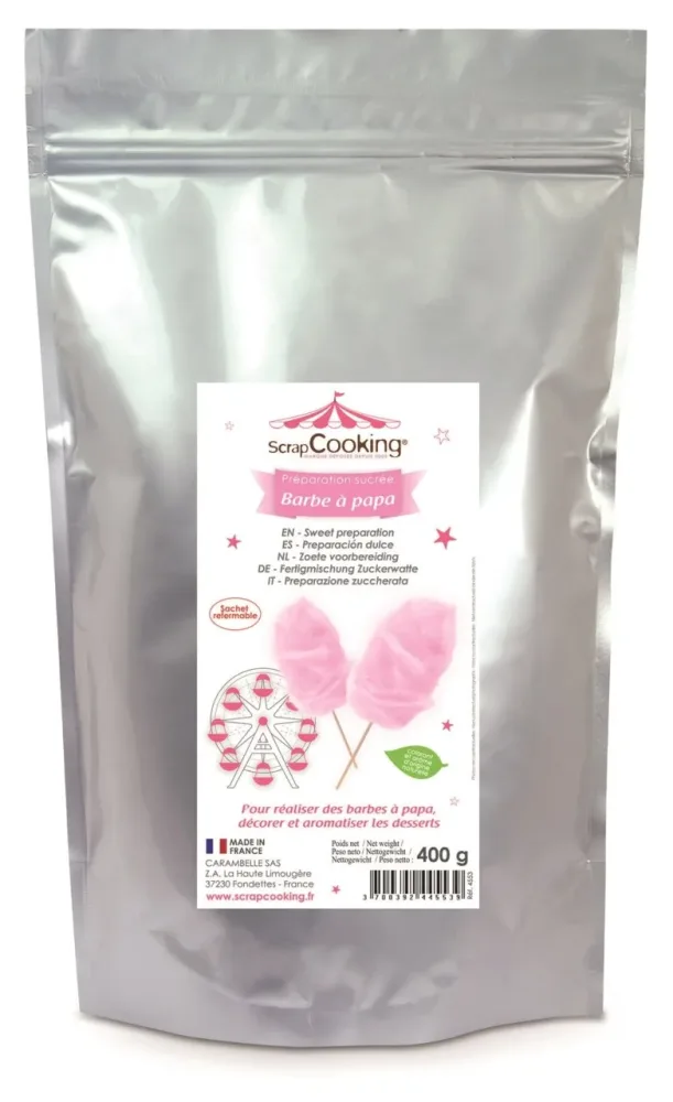 Fertigmischung Zuckerwatte Bonbongeschmack rosa 400g
