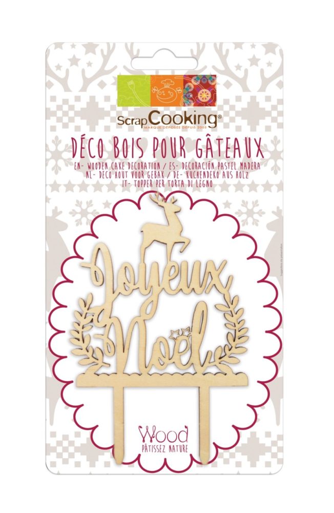 Cake Topper aus Holz Joyeux Noël