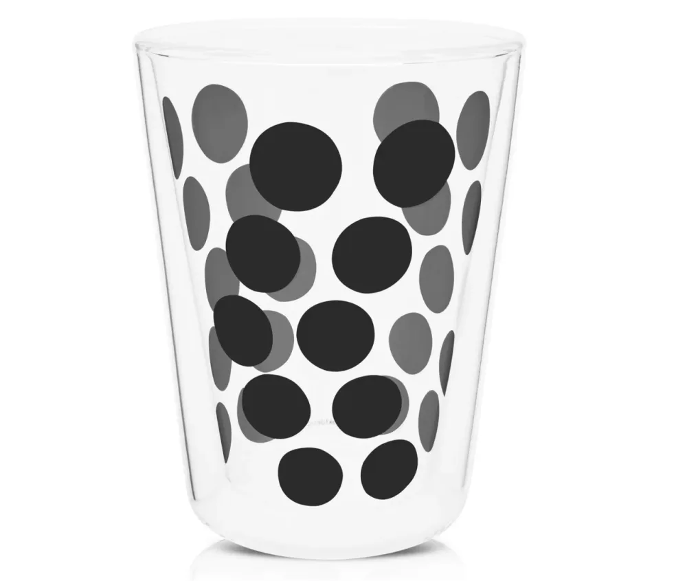 Dot Dot Teeglas schwarz, doppelwandig 35 cl