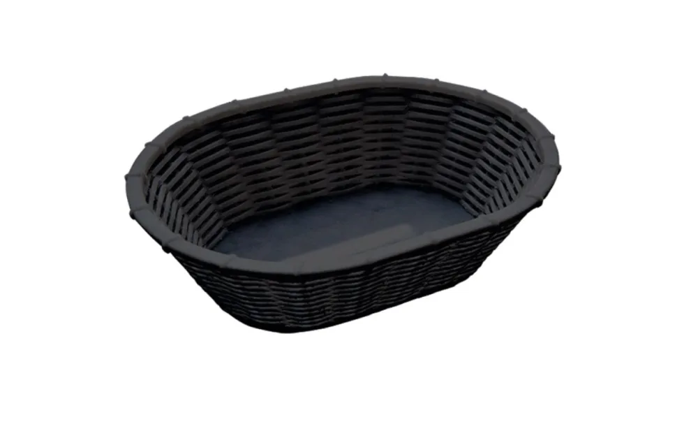 APS Brot- und Obstkorb Wicker-Look oval; 23x17x6.5 cm (LxBxH); schwarz; oval