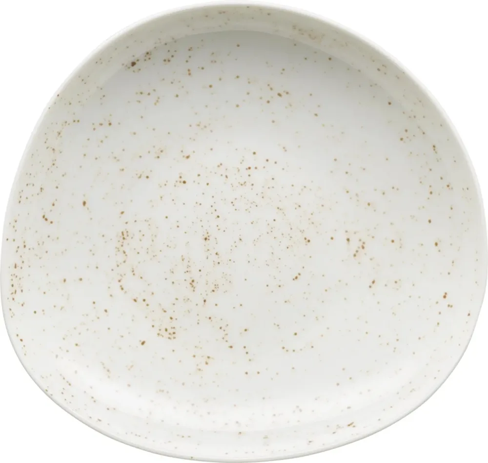 Pottery Unique white Teller tief asymmetrisch coupe 28cm