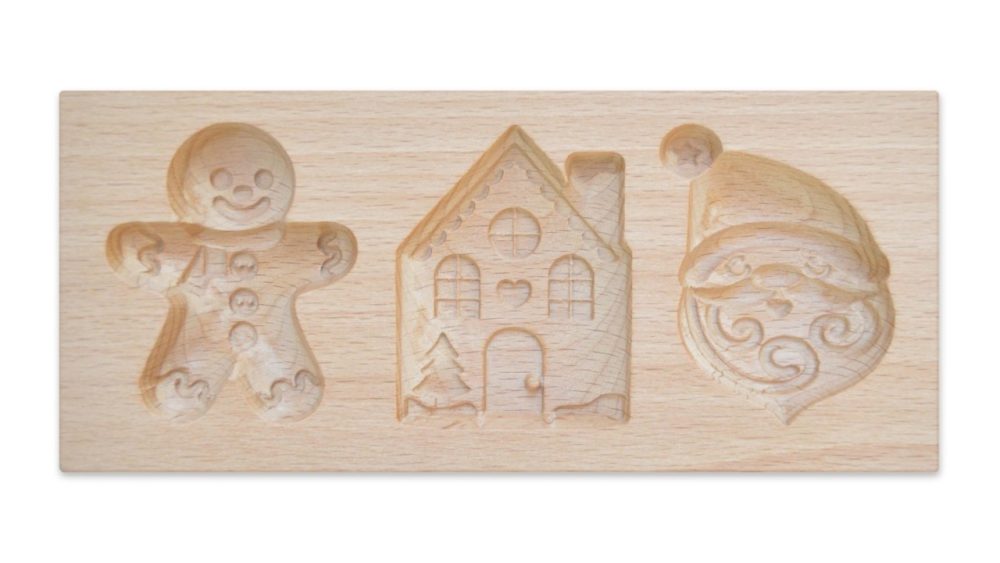 Holzform für gefüllte Kekse Weihnachtsplätzchen, 20x10x2cm