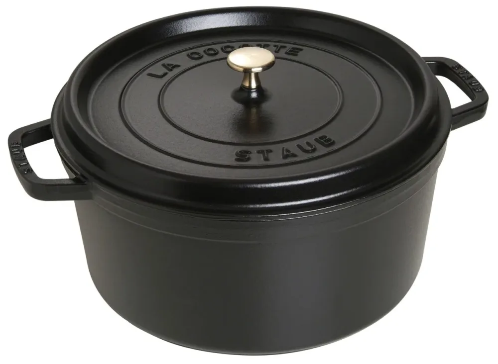 Cocotte 30cm, rund, Schwarz, Gusseisen 8.35l