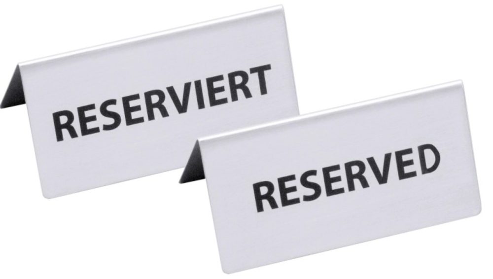 Tischschild RESERVED, 12x5.5xm