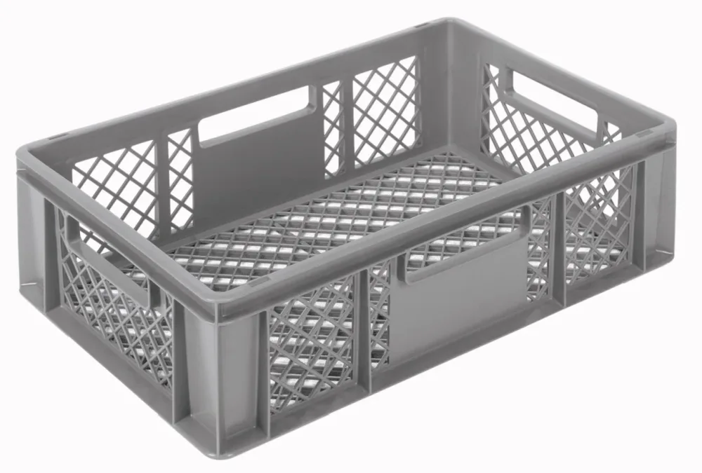Behälter grau 60x40x17cm Standard Boden und Wände perforiert