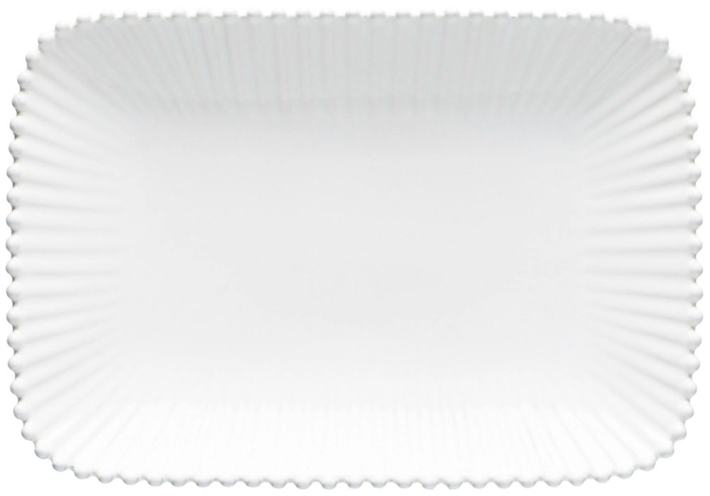 Rechteckige, handgefertigte Servierplatte „Pearl“ Costa Nova