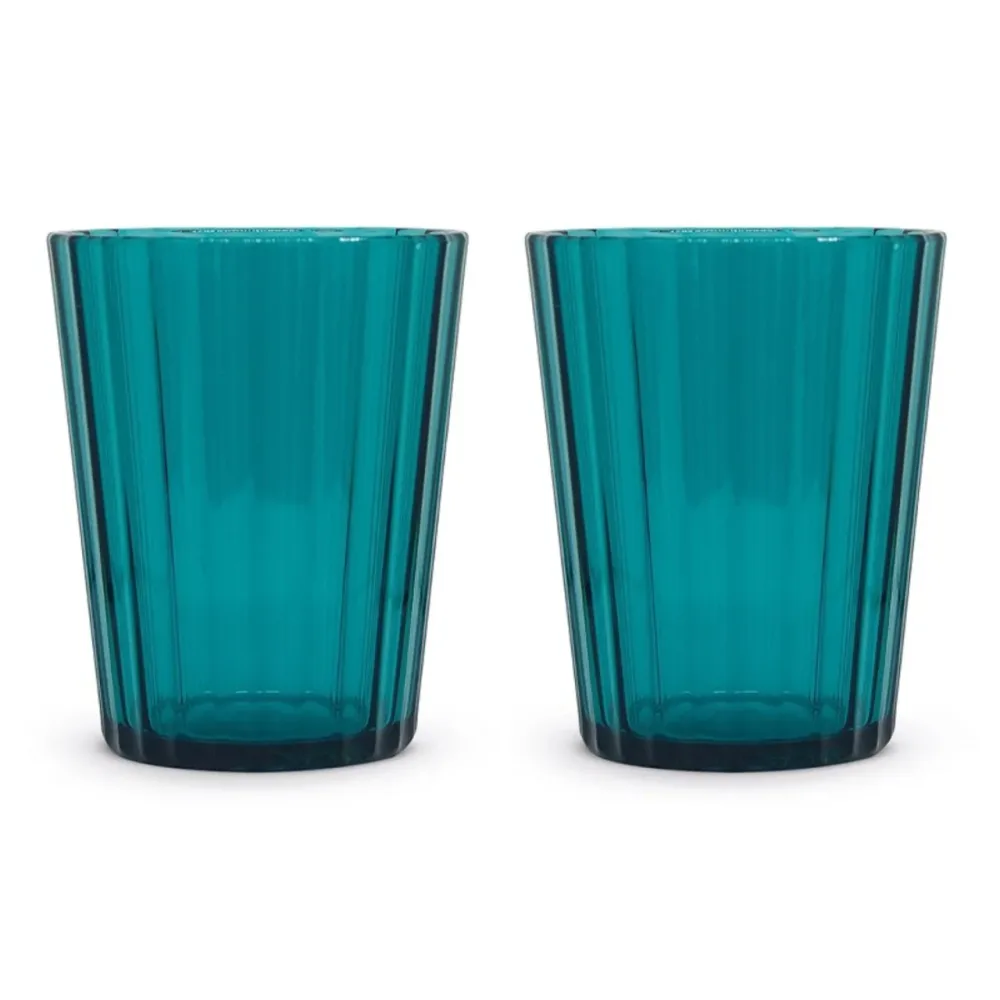 2er Set Gläser aus Acryl 350ml, türkis