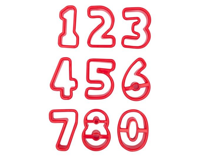 Ausstecher Set Zahlen rot