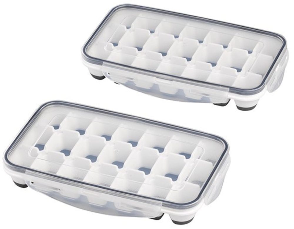 2er Set Eiswürfelform m. Deckel, 25x15cm, H4cm, PP