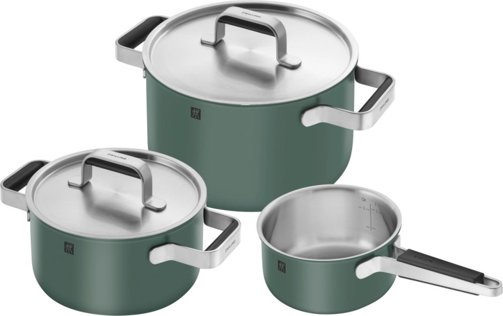 3tlg. Pure Kochgeschirrset Grün