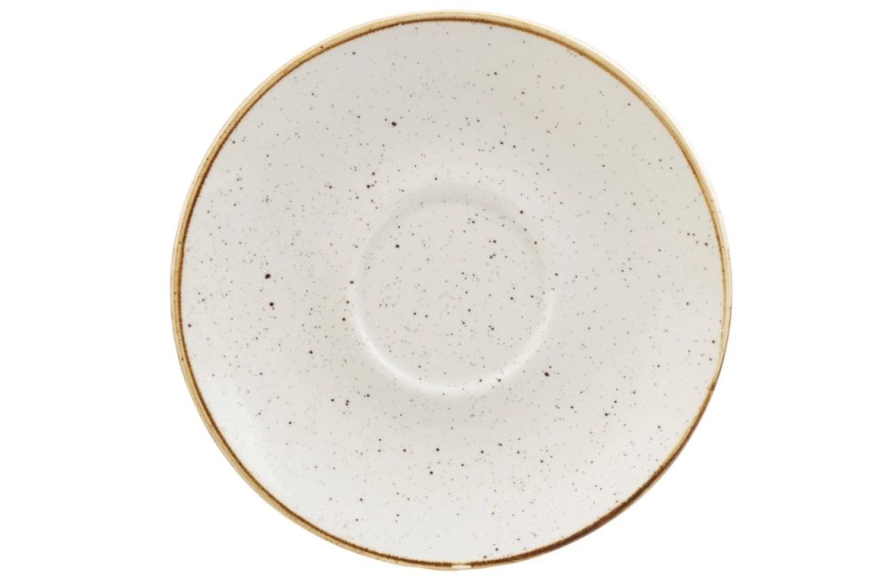 Churchill Cappuccino Untere Stonecast Barley White; 15.6 cm (Ø); weiss/braun; rund; 12 Stück / Pack