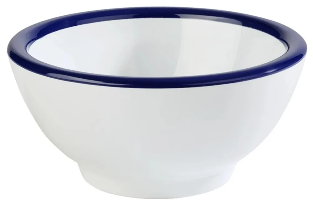 Pure Schale 0.3lt. D13cm H6.5cm, weiss mit blauem Rand