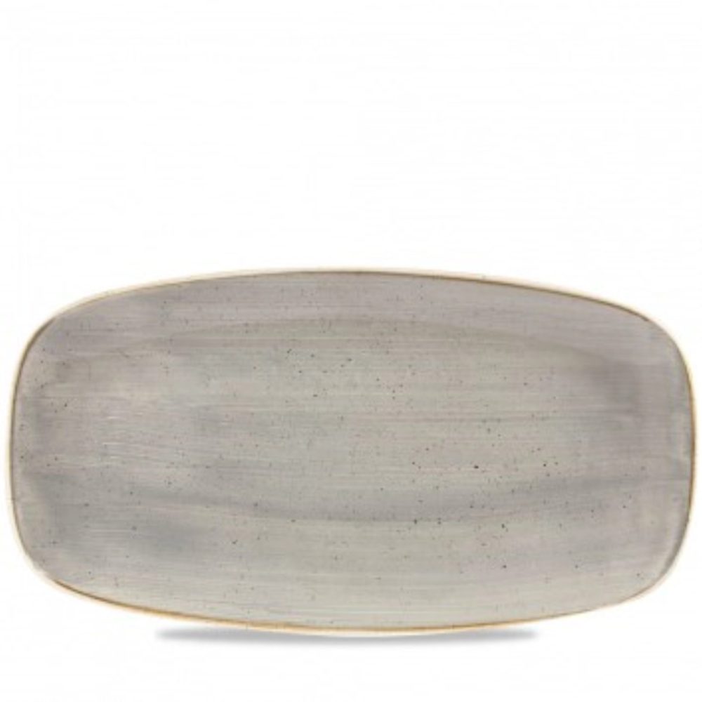 Churchill Chefs Oblong Platte Stonecast Peppercorn; 29.8x15.3 cm (LxB); grau/braun; rechteckig; 12 Stück / Pack