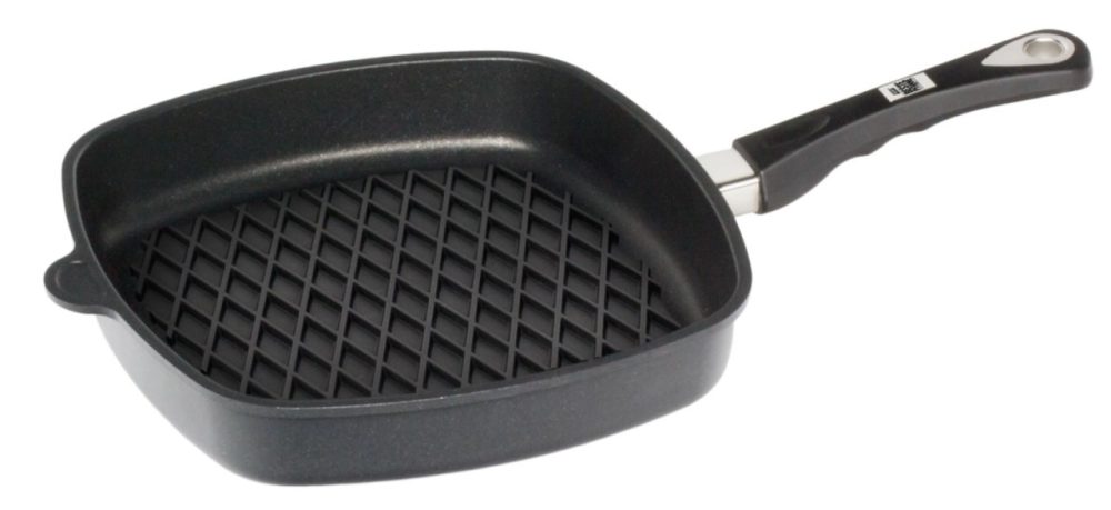Grillpfanne eckig 28x28cm Induktion mit Rautenmuster