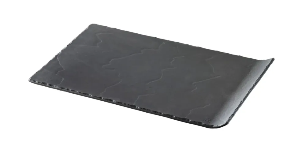 Teller rechteckig mit hohem Rand, 33x20cm, schiefer-optik