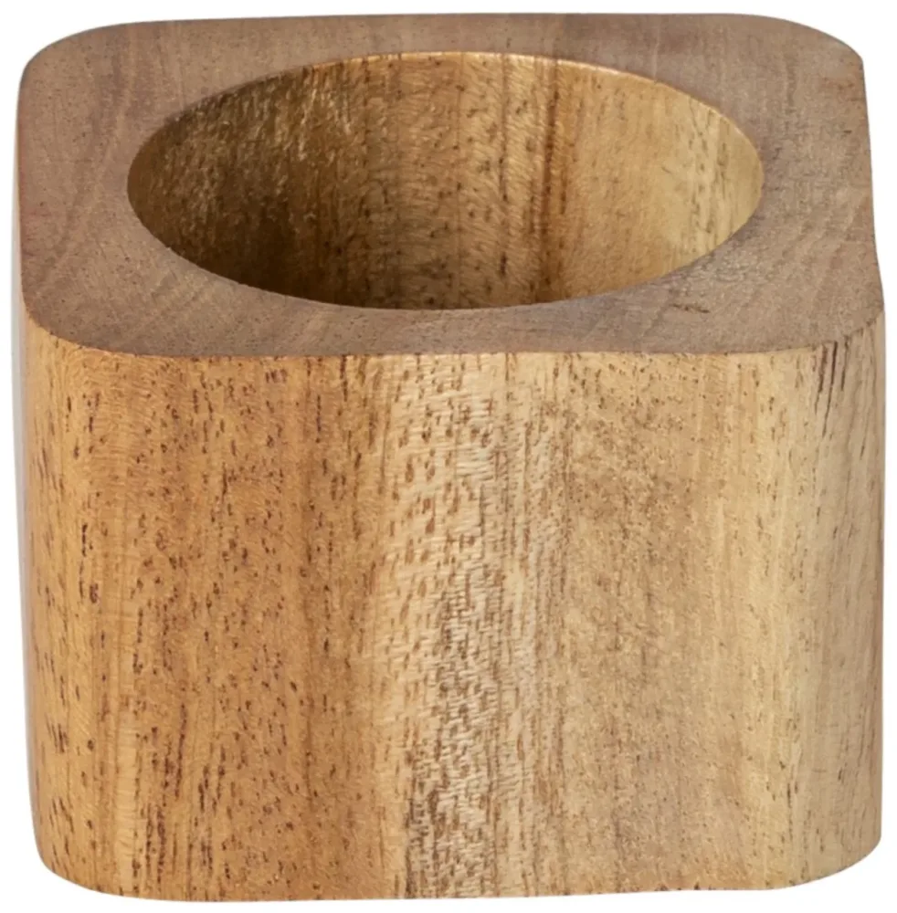 4er Set Napkin ring square wood
