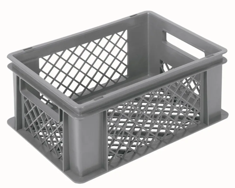 Behälter grau 40x30x17cm Standard Boden und Wände perforiert