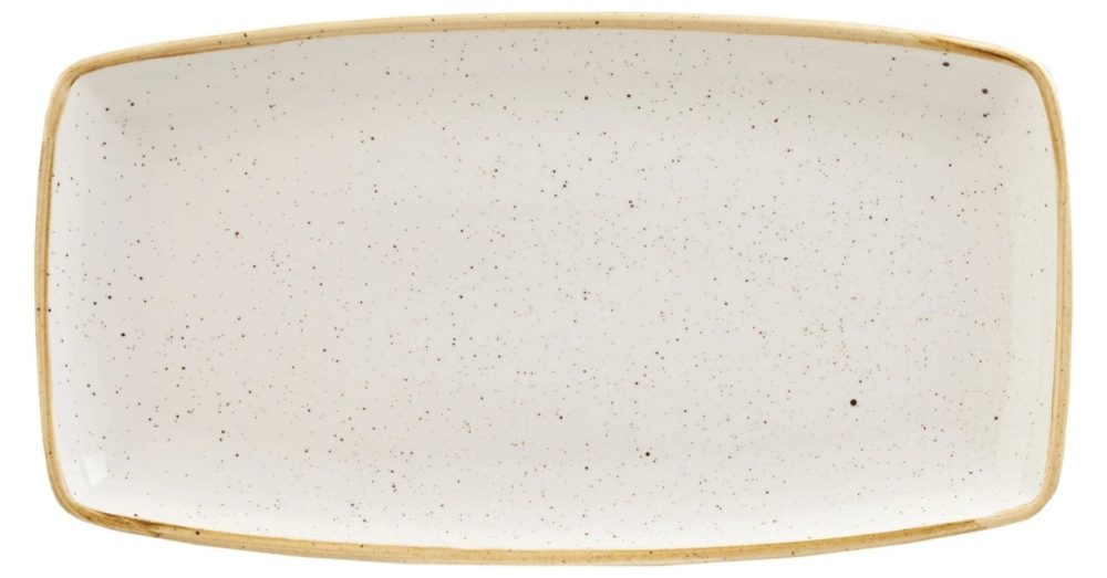 Churchill Oblong Platte Stonecast Barley White; 35x18.5 cm (LxB); weiss/braun; rechteckig; 6 Stück / Pack