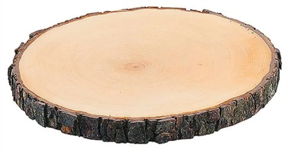 Rindenbrett rund ø23-26cm Dicke: 2.5cm, Esche lackiert