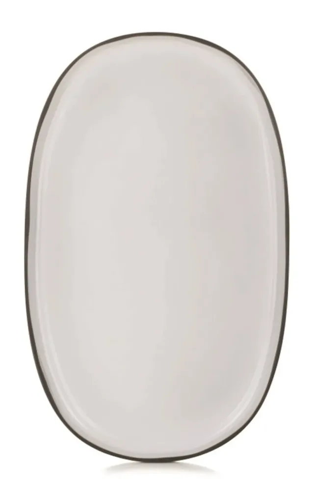 Caractère Platte, oval, 46.5x28.7x3cm, kumu. weiss