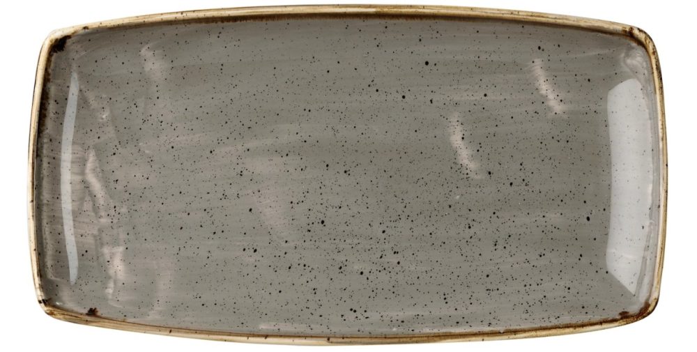 Churchill Oblong Platte Stonecast Peppercorn; 35x28.5 cm (LxB); grau/braun; rechteckig; 6 Stück / Pack