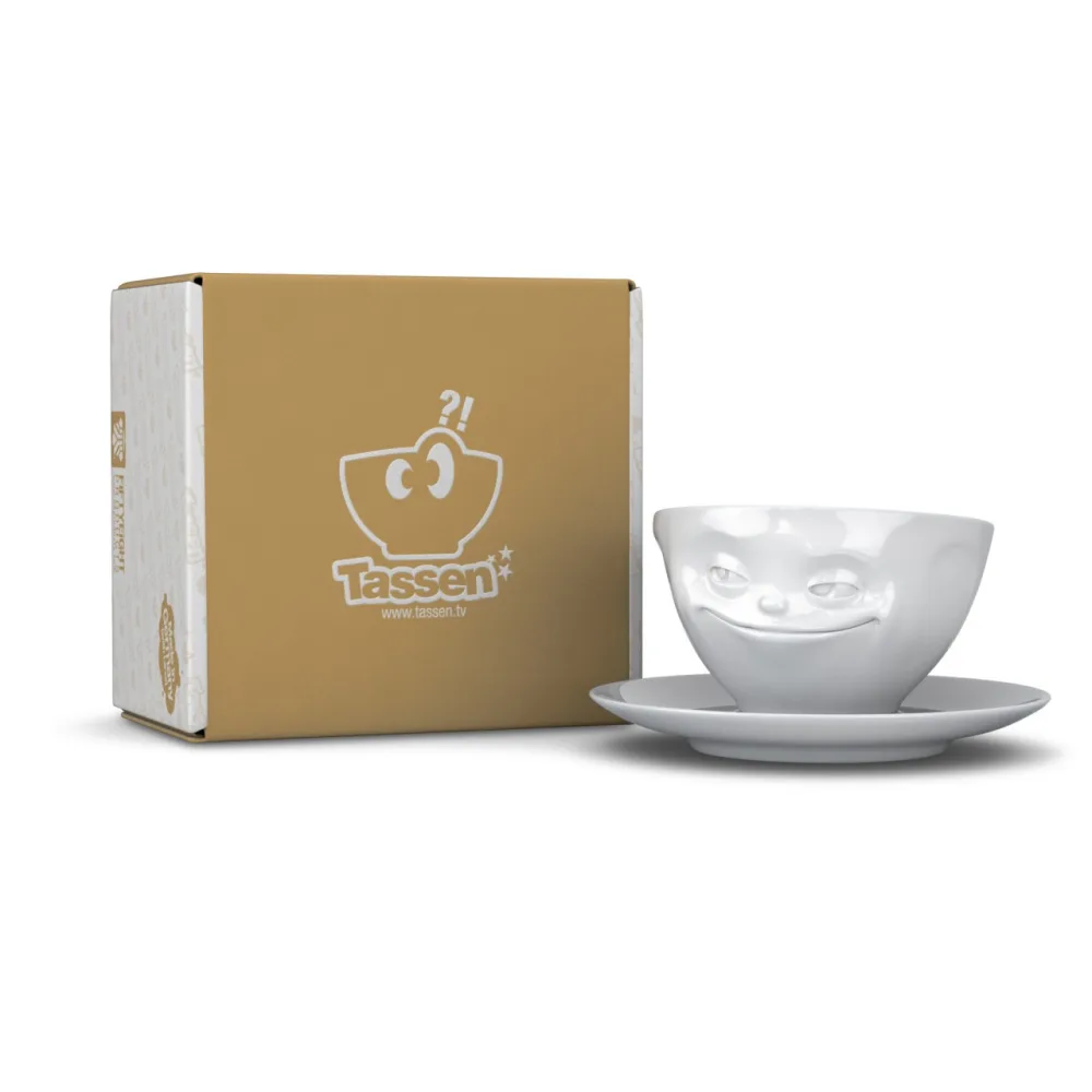 Kaffeetasse grinsend