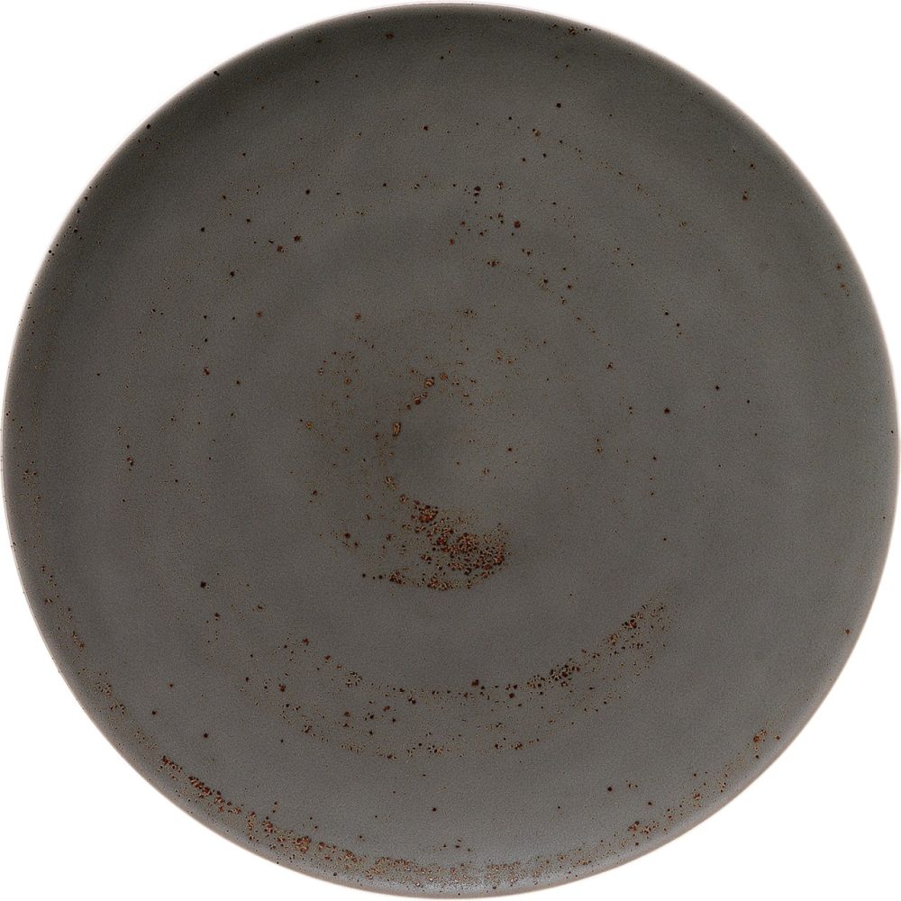 Pottery Unique Darkgrey Teller flach rund coupe 17cm