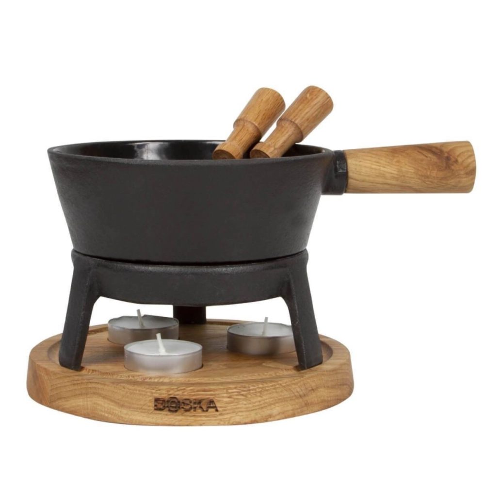 Fondueset Pro S Europäisches Eichenholz Gusseisen 0.7lt