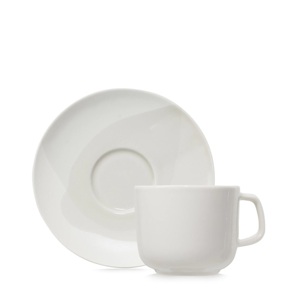 Confluence Teetasse m. Untertasse 20cl leinen alab. weiss