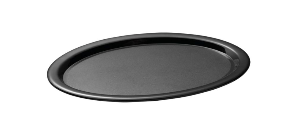 APS Serviertablett; 28.5x21.5x1.5 cm (LxBxH); schwarz; oval