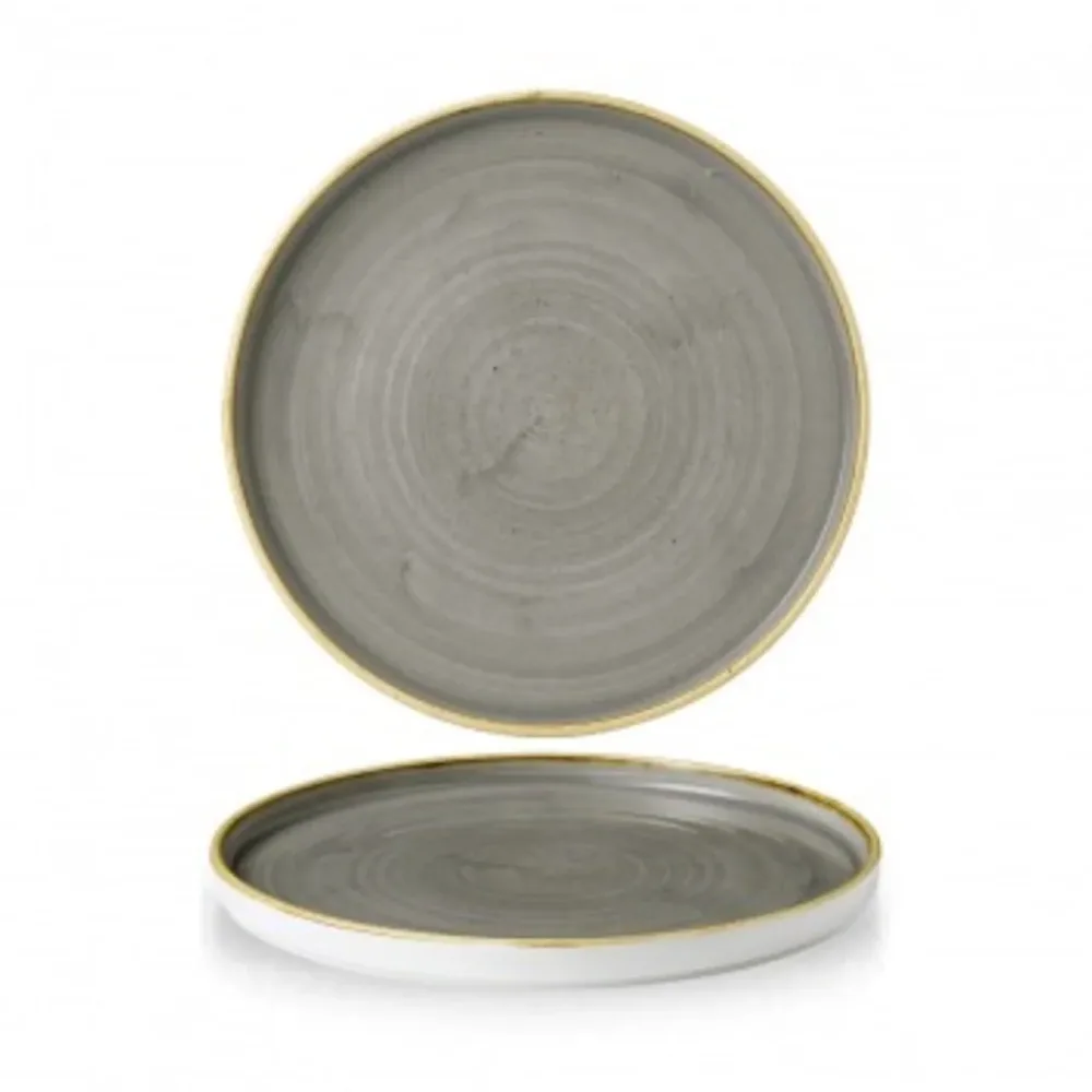 Churchill Teller rund Stonecast Peppercorn mit erhöhtem Rand; 26x2 cm (ØxH); grau/braun; rund; 6 Stück / Pack