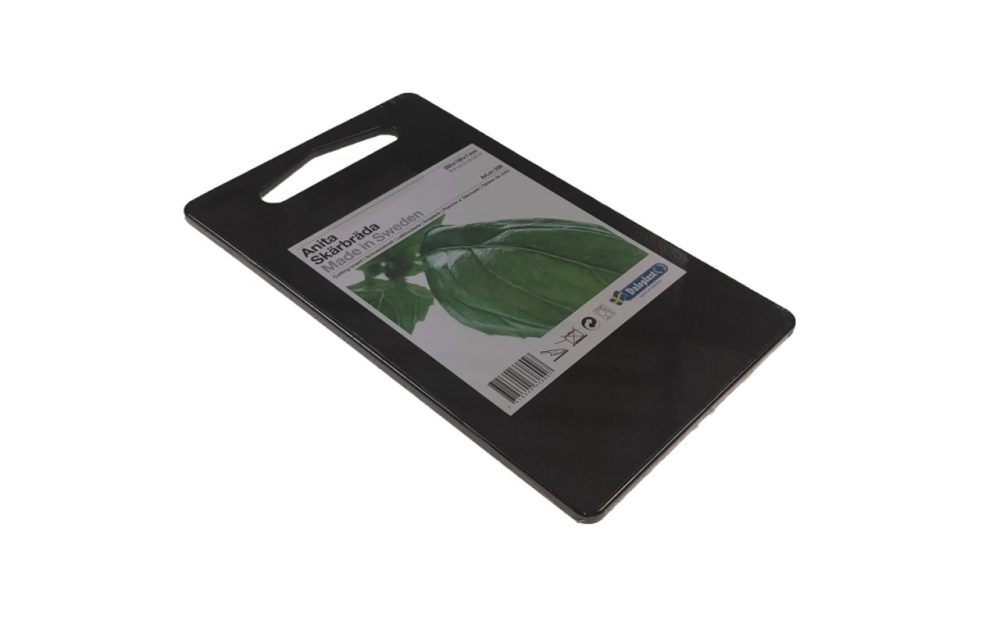 Schneidebrett Anita 25x15x0.7cm mit Griffloch schwarz