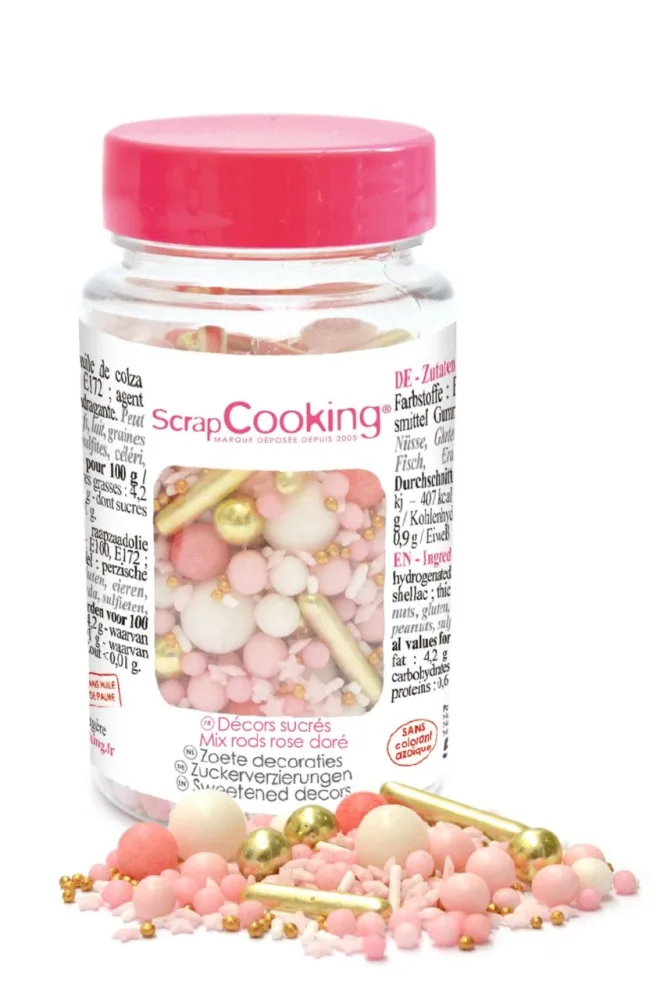 ScrapCooking - Dekorations-Zucker, 70G, Roségold
