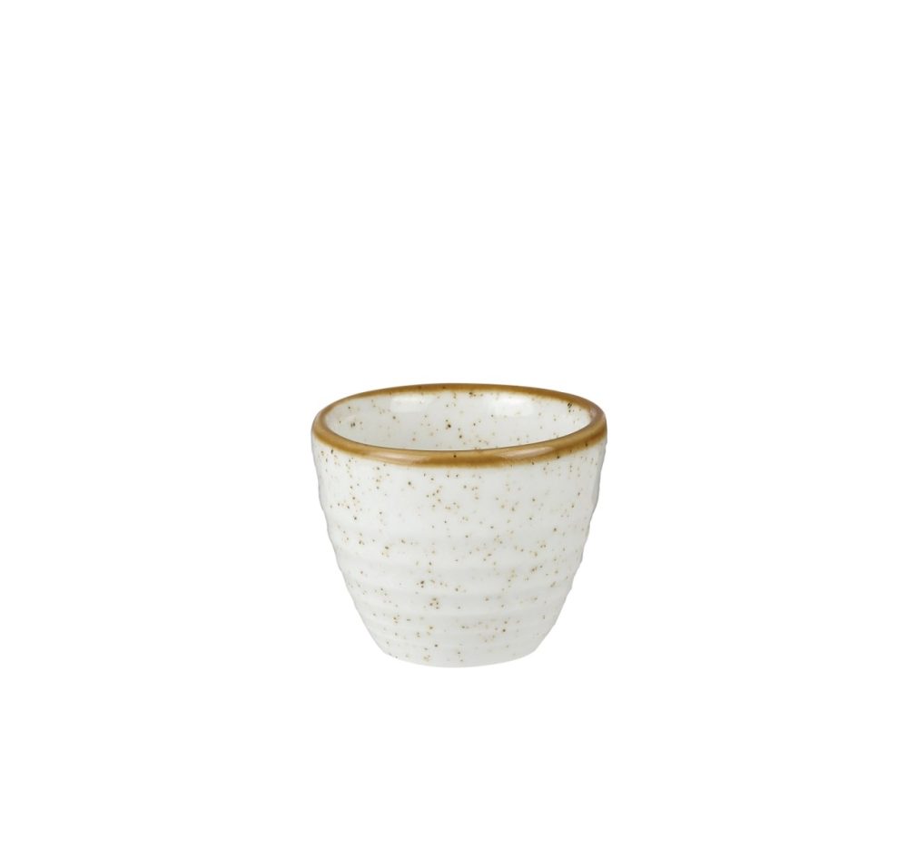 Churchill Ripple Dip Schale Stonecast Barley White; 70 ml, 5.9x5 cm (ØxH); weiss/braun; rund; 12 Stück / Pack