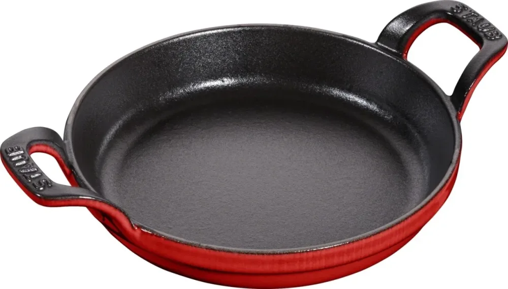 Auflaufform 16cm, rund, Kirsch-Rot, Gusseisen
